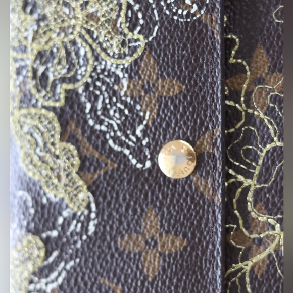 Rare Authentic Vintage Louis Vuitton Lace Embroidered Wallet - Picture 7 of 15